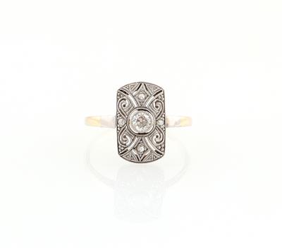 Altschliffdiamant Ring zus. ca. 0,25 ct - Klenoty