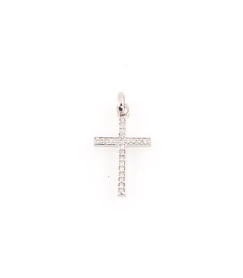 Brillant Kreuzanhänger zus. ca. 0,15 ct - Gioielli