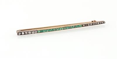 Diamantrauten Smaragd Stabbrosche - Jewellery