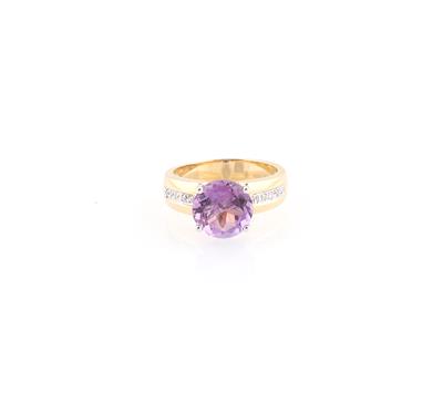 Achkantdiamant Amethyst Ring - Exkluzivní diamanty a drahokamy