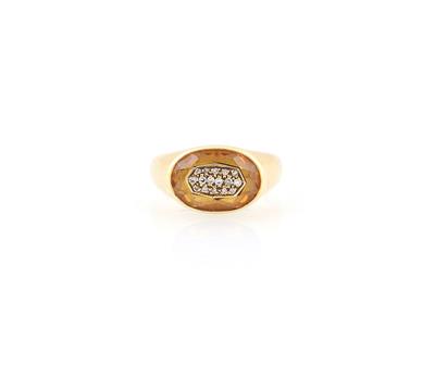 Achtkantdiamant Citrin Ring - Sommerauktion Schmuck