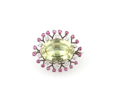 Beryllbrosche ca. 30 ct - Schmuck