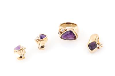 Diamant Amethystgarnitur - Schmuck