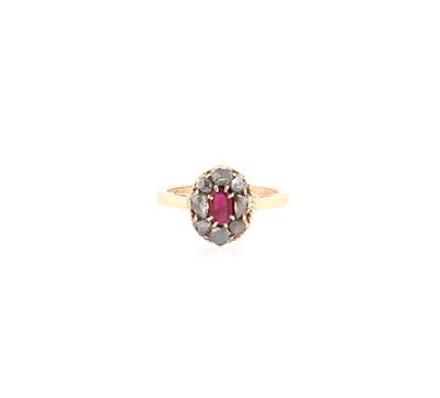 Diamantrauten Rubin Ring - Klenoty