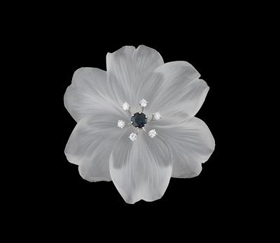 Brillant-Saphir-Brosche "Blume" - Schmuck