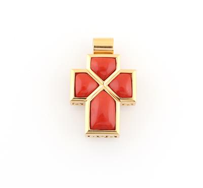 Korallen Kreuz Anhänger - Jewellery
