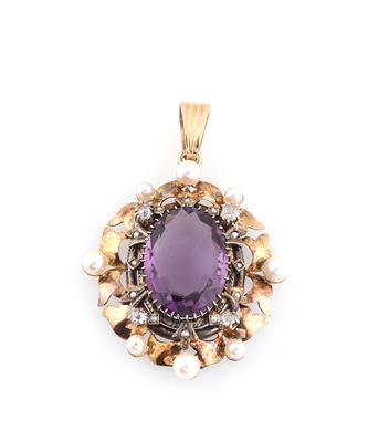 Diamant Amethyst Anhänger - Gioielli