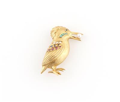 Brillant Farbstein Brosche Vogel - Schmuck