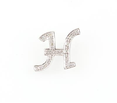 Brillantanhänger Buchstabe H zus. ca. 0,13 ct - Klenoty