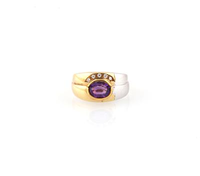 Brillant Amethyst Ring - Autumn Auction – Diamonds, coloured stones and gemstones