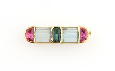 Turmalin Brosche - Autumn Auction – Diamonds, coloured stones and gemstones