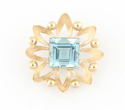 Aquamarinbrosche ca. 25 ct - Gioielli