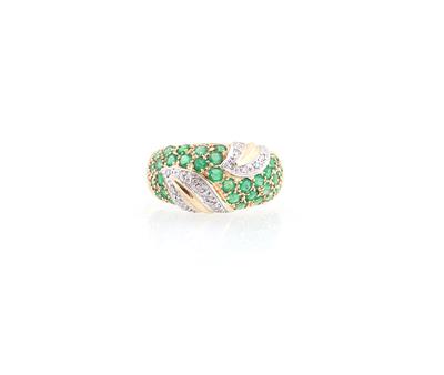 Achtkantdiamant Smaragd Ring - Schmuck