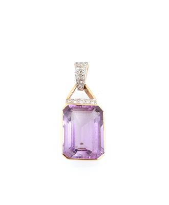 Brillant Amethyst Anhänger - Schmuck