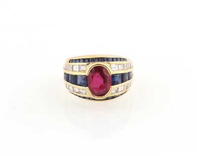 Diamant Saphir Rubin Ring - Gioielli