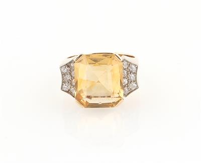 Diamant Citrin Ring - Schmuck