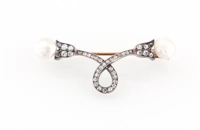 Diamant Kulturperlen Brosche - Jewellery