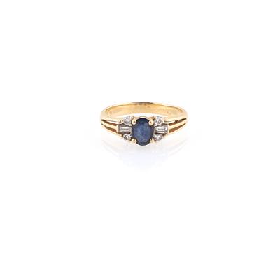 Diamant Saphir Ring - Klenoty