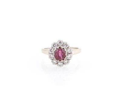 Brillant Rubin Ring - Schmuck