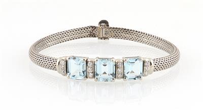 Aquamarin Brillant Armband - Schmuck