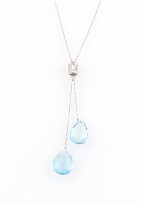 Diamant Aquamarincollier - Klenoty