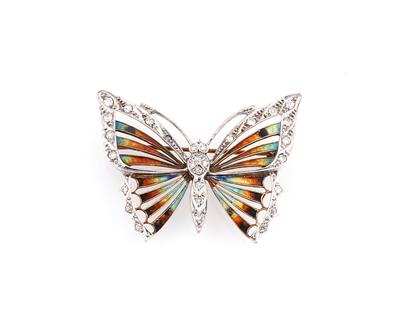 Achtkantdiamant Brosche Schmetterling - Schmuck