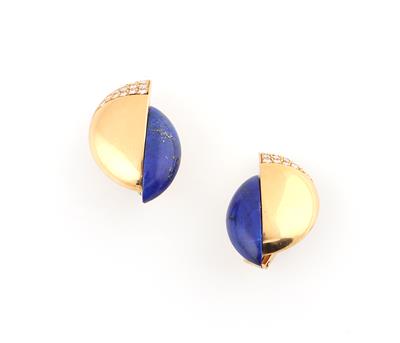 Brillant Lapis Lazuli Ohrclips - Jewellery