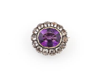 Amethyst Bergkristall Brosche - Jewellery