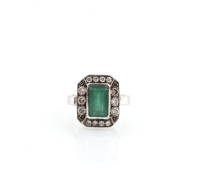 Brillant-Smaragd Ring - Schmuck