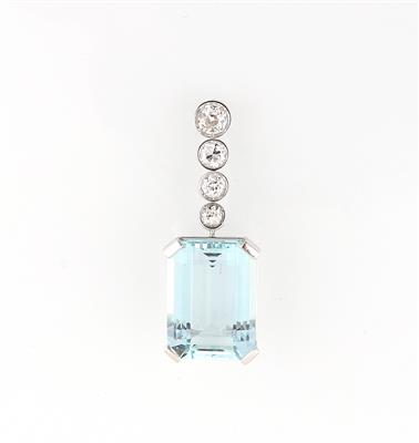 Diamant Aquamarin Anhänger - Schmuck