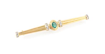 Diamant Smaragd Stabbrosche - Jewellery