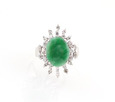 Diamantring mit behandelter Jade - Jewellery