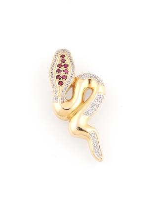 Diamantanhänger Schlange zus. ca. 0,25 ct - Jewellery