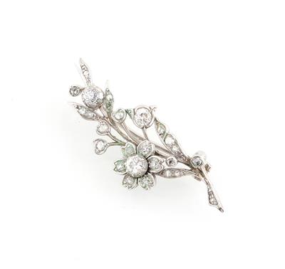 Diamant Blütenbrosche zus. ca. 0,80 ct - Jewellery