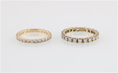 2 Imitationsstein Ringe - Gioielli