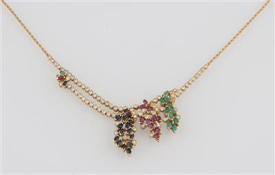 Brillant Farbstein Collier - Schmuck