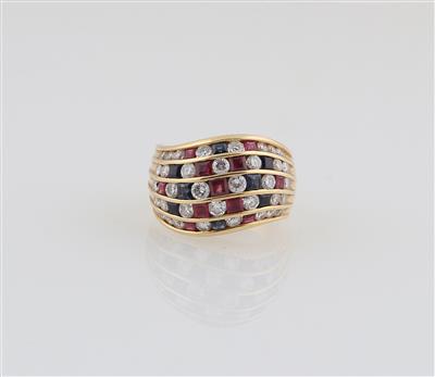 Brillant Rubin Saphir Ring - Jewellery