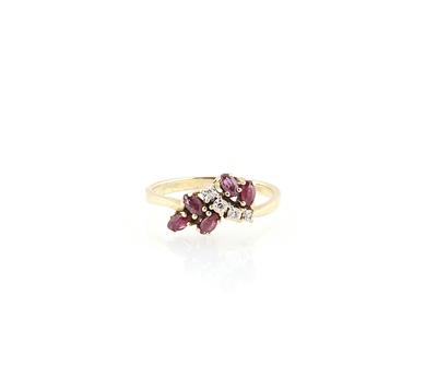 Achtkantdiamant Rubin Ring - Schmuck