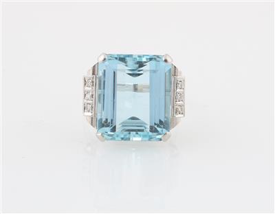 Diamant Aquamarin Ring - Schmuck