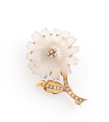 Brillant Bergkristall Blütenbrosche - Jewellery