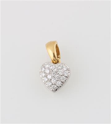 Brillant Herzanhänger zus. ca. 0,60 ct - Schmuck