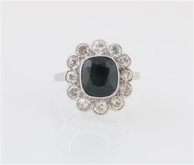 Altschliffdiamant Saphir Ring - Klenoty