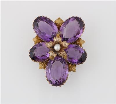 Amethystbrosche Veilchen - Schmuck