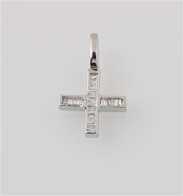 Diamant Kreuzanhänger zus. ca. 0,15 ct - Jewellery