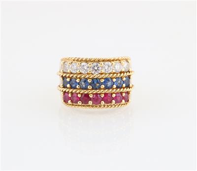 Brillant Rubin Saphir Ring - Jewellery