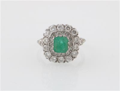 Diamant Smaragd Ring - Gioielli