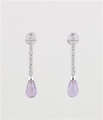 Brillant Amethyst Ohrsteckgehänge - Schmuck