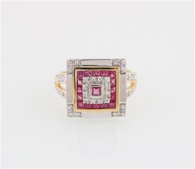 Diamant Rubin Ring - Gioielli