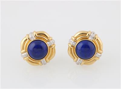 Brillant Lapislazuli Ohrclips - Jewellery