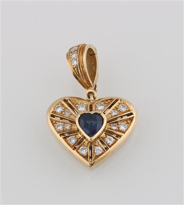 Brillant Saphir Herzanhänger - Jewellery
